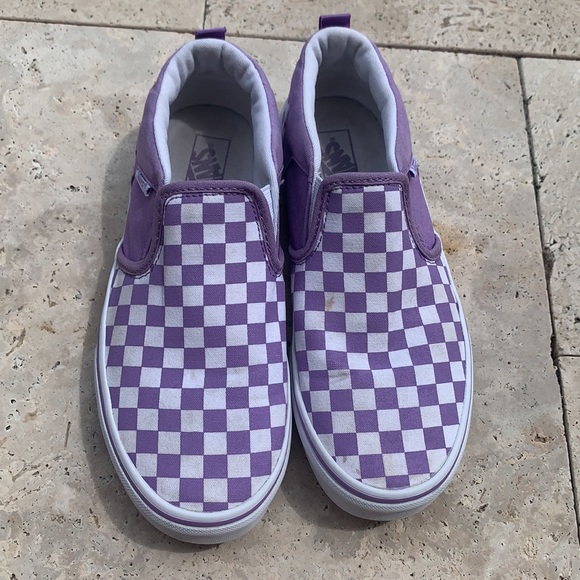 Purple & White Checkered Vans Size 5 - Picture 5 of 10